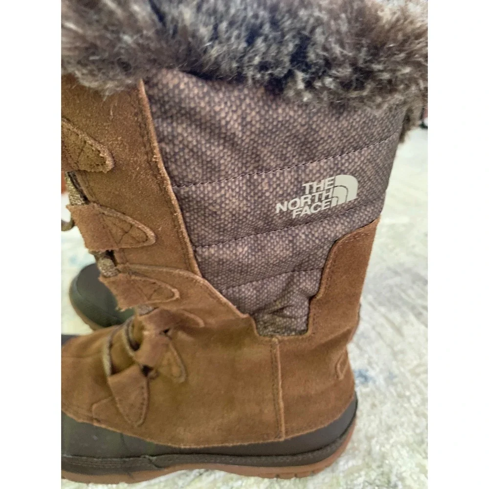 The North Face Shellista Lace Luxe Waterproof Winter Boots Brown Suede Women 6.5